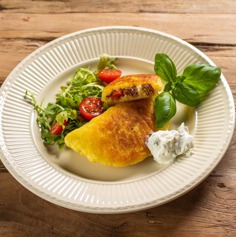 Piroggen aus Kloßteig